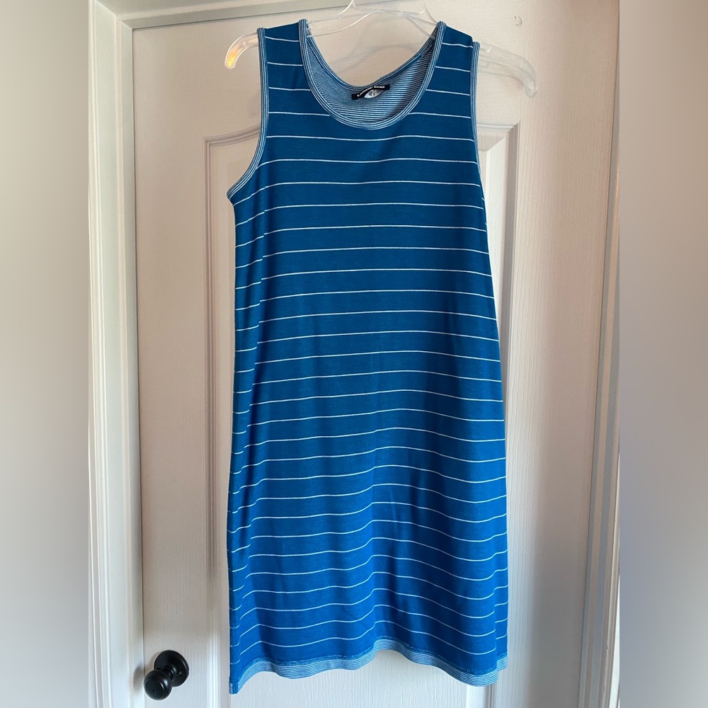 Lands End Blue Striped Sleeveless Dress- Reversible